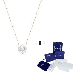 Ketten Sonnenschein Sonnenblume Kristall Halskette elegante Versuchung Frauen Accessoires Senden Sie Mutter und Freundin Schmuck Geschenk