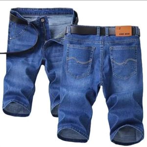 Letni mężczyźni Krótkie jeansy dżinsowe cienkie swobodne chłodne spodnie Krótkie sprężyste dzienne spodnie Wysokiej jakości spodnie 240416