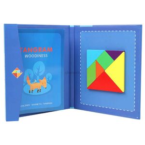 3D Puzzles Childrens Trä magnetiska pussel leksaker Creative Early Childhood Education 96 Mönster Portable Book Design 240419