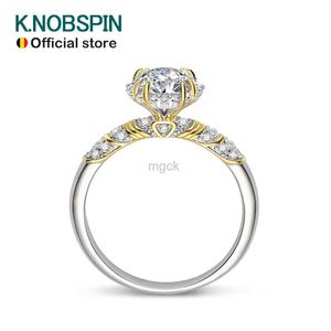 Anéis de casamento Knobspin 1CT D VVS1 Ringos de moissanita para o casamento de noivado de mulher Jeizely com GRA 925 STERLING SLIVE