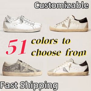 with box Designer super shoes Sneakers shoes Casual shoes super Star Shoes Luxury Dirty Old Loafers Italy Brand Platform Trainers gold black Mens Womens big size 35-47