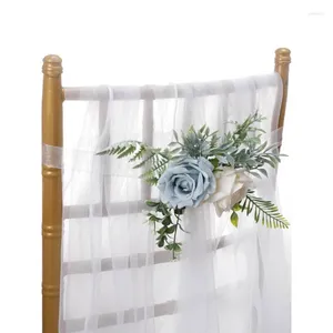 Flores decorativas 1pc Rose Cadeira traseira do corredor do corredor PEW Arranjo floral para decoração de cerimônia de casamento