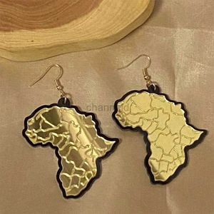 Other Africa Map Drop Earring Vintage Acrylic Map Dangle Earring Exaggerate Style Fishhook Earring Jewelry for Party Birthday 240419
