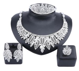 Luxury Nigerian Women Wedding Jewelry Sets Chunky Necklace Earrings Bangle Ring Bridal Dubai Gold Jewelry Set4085129