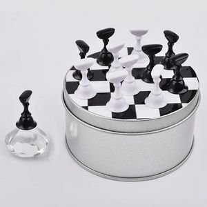 2024 Manicure Chessboard Plate Uchwyt kryształowy klejnot stojak ćwiczeń lotosowy manicure manicure manicure szachowni