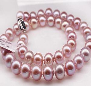 Nuovi gioielli di perle sottili fine 10-11 mm collana perla rosa del mare naturale da 18 pollici Silver1715933