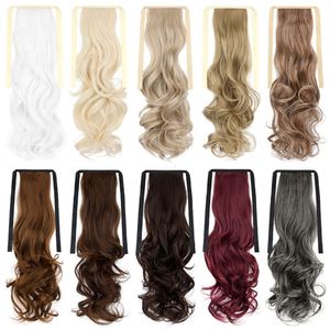 Human Wigs Curly Wig Wig Long Curly Hair Strap Style Wig Ponytail Rail sem costura Extensão de rabo de cavalo trança