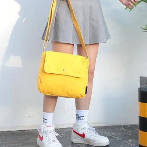 Väska 2024 Kvinnor Simple Canvas Axel Ladies Pure Cotton Tyg Crossbody Case Söta Messenger Bags Girls School Books Totes