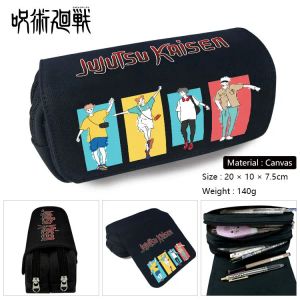 Plånböcker jujutsu kaisen yuji itadori penna väskor dubbel blixtlås skolblyertspenna fodral kosmetisk smink väska förvaring väska plånbok gåva gåva