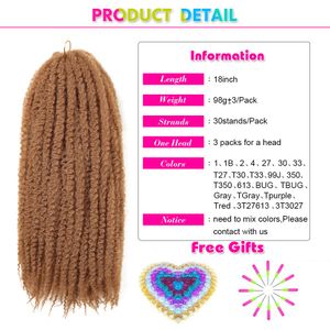 human curly wigs Wig female kinky Afro twist braid high temperature silk explosion braid big caterpillar long curly hair