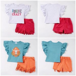 Комплекты одежды Girlymax весна лето девочки девочки цветочные бутик -одежда хлопковые валочные рюши