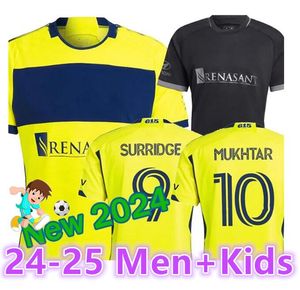 24 25NASHVILLE SC SOCCER FORMANS 615 Kit Adam 23/24 Futbol Gömlekleri Birincil Ev Sarı Uzakta Black Surridge Mukhtar Boyd Shaffelburg Moore Erkek Üniforması 88899