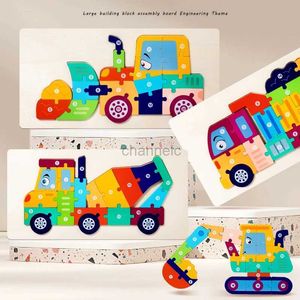 3D-Rätsel 3D-Fahrzeug Holzpuzzle Hand-Auge Koordination Transport Jigsaw Puzzle im Alter von 1 bis 5 Kindern Kleinkinder Vorschule Bildungsspielzeug 240419