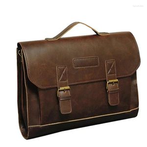 BRECHUCASS PU LÄDER MEN PRORTCASE Dator Business Laptop Bag