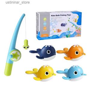 Sand Play Water Fun Kids Fishing Pole Toy Whale Water Shower Toy Swimming Whales Bathtub Toy Fun Time Bathtub Tub Toy Interactive Funny Bath Toys L416