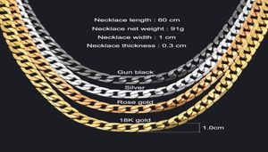 Miami kubansk länkkedja halsband 1cm silvergold färg trottoarkedja för män smycken corente de prata maskulina hela mens halsla8577217