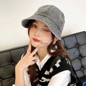 Ball Caps Rerto Washed Denim Sun Hats For Women Men Fashion Wide Brim Adjustable Baseball Caps Casual Outdoor Sun Visors Hat