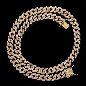 Hip Hop Diamond Necklace 9mm Single Row Zircon Cuban Chain Personalized Accessories Mens Jewelry Womens