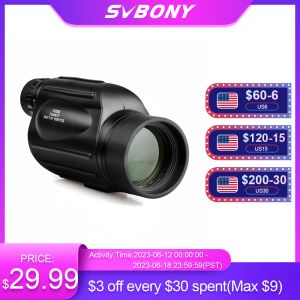 Telescópios Svbony Telescope Sv49 13x50 Monocular Monocular, Monoculares Profissionais, Propertérico, Equipamento de Campo, para viajar e caçar 2023