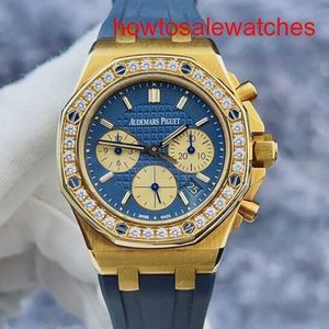 Women Watch AP na nadgarstek Royal Oak Series 26231BA Limited Edition18k Materiał Niebieski pokrętło z datą i funkcją pomiaru czasu zegarek mechaniczny