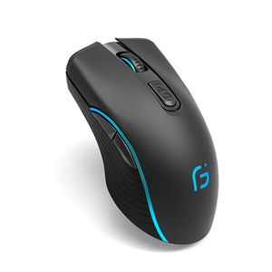 Rechargeable Computer Mouse Dual Mode Bluetooth24Ghz Wireless USB 2400DPI Optical Gaming Gamer Mice for PC Laptop 240419