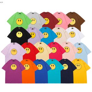 디자이너 tshirt mens 여자 드류 티셔츠 패션 편지 짧은 슬리브 둥근 목마 순수한 면적 부부 최고 남자 tshirts polychrome t 셔츠 33