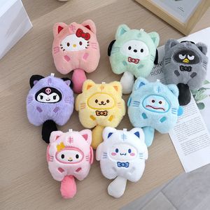 Toptan Sevimli Mini Kuromi Peluş Sırt Çantası Anahtarlık Peluş Anahtarlık Çift Doll