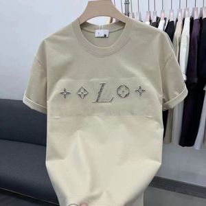 Projektant mody męskiej koszulki alfabet laminowany nadruk krótkie rękaw High Street luźna, duża, swoboda T-shirt w 100% bawełniana męska koszulka męska