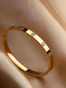 Brand designer Cartery titanium steel bracelet niche not fading internet famous family accessories high version high-end light luxury plated with 18K rose