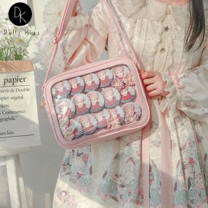 Wallets Classic Ita Bag Frauen transparent PVC Pocket Messenger Tasche JK süße Lolita -Umhängetasche und Gelee Brieftasche für Mädchenabzeichen