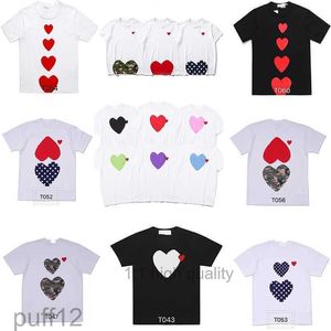 CDG Fashion Mens Play T Shirt Designer Red Heart Commes Casu