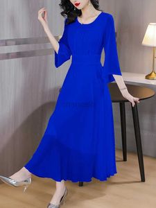 Basic Casual Kleider 2023 Neue Sommer Frauen Blau Maxi Strandkleid Chiffon lässige lila koreanische Mode elegante Party Bodycon Abend Lange Abschlussballkleider 240419