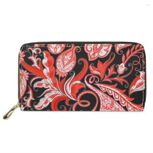 Brieftaschen PU Leder Frauen Geldbeutel Langes Geldbag Damen Clutch Carteras Polynesian traditioneller Stammesdruck auf Demand Frauen Brieftasche