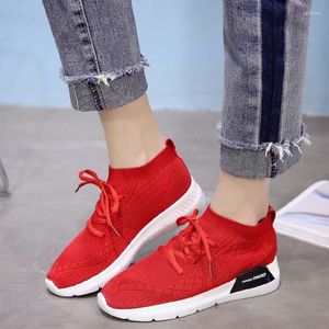 Casual Shoes Sports Womens Mesh Breathable Flats Knitting Sneakers Female Outdoor Walking Women Tennis Size 35-40