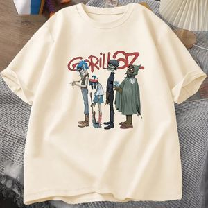 Musikband Gorillaz Punk Rock T Shirt Men Women Summer 90s Oneck Cotton Short Sleeve Tshirts Clothes Vintage Y2K Clothing Tee 240409