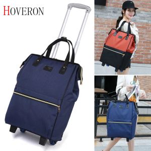 Bags Mulheres Bolsas de Trolley Travel Women Viagem Mochilas Viagem com Rodas Backpack Mochila Mochila Oxford Paganete Rolling São