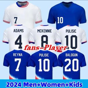 24 25 Pulisic McKennie Football Jersey Ertz Altidore Press Wood Morgan Lloyd 2024 2025 America Soccer Shirt United States Camisetas USMNT Player Men Kit