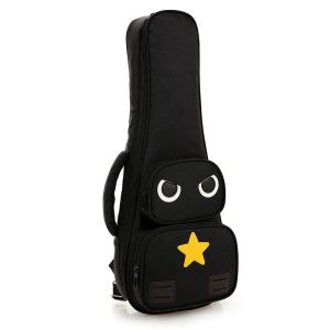 Sagns Soprano Ukulele Case Cool Owl Small Bass Guitar Borse Soft Gig Cover Cover Strumento Portable Strumento Backpack per 21 23 24 26 pollici