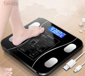 Körpergewichtskala Smart Body Fitness Compositions Health Analyzer mit Smartphone App Scale USB wiederaufladbare drahtlose digitale Gewichtsskala 240419