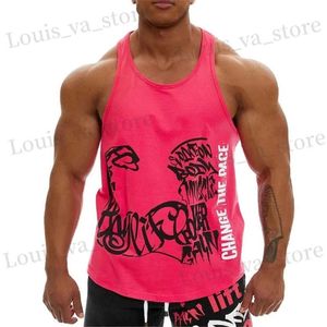 Herren T-Shirts Männer Bodybuilding Tanktors Fitnessstudios Workout Cotton Slveless Hemd Running Kleidung Stringer Singulett Männliche Sommer lässig Ves T240419