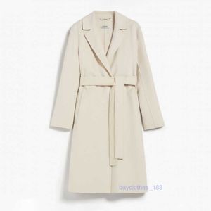 Luxury Coat Cashmere Coat Designer Coat Womens Wool Blend Coat Maxmaras 2024 Vår/sommar Ny får Wool Robe Style Coat