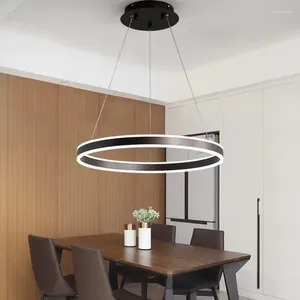 Chandeliers Nordic Ring Acrylic Ceiling Dimmable For Living Dining Room Office Desks Bedroom Pendant Lamp Home Decor Luminaires