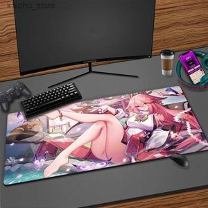 Мышиные навесные запястья отдыхают Honkai Impact Sexy Anime Mouse Pad Pad XXL Rubber Game Mouseepad для ПК Геймер Большой игровой компьютер клавиатура клавиатура Mause Pad Date Mat Y240419