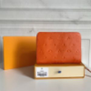 Designer Luxury Long Wallet Diamond patterned cowhide embossed orange wallet N60017 lether Best Quality size:19x10cm