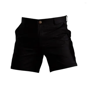 Herr shorts fickdesign män sommarlast med fickor blixtlås fast färg rak ben avslappnad kort för streetwear