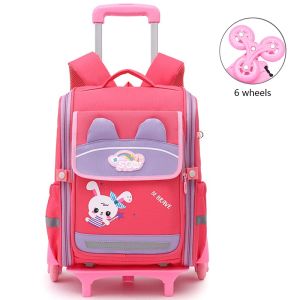 Bags Removable Children School Bags For Kids Girls Boys Waterproof School Backpack With Wheels School Trolly Luggage Book Bags Child