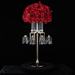 Gold Candelabra Luxury Candle Holders Flowers Stands Wedding Table Centerpieces Road Lead For Home Party Decoration