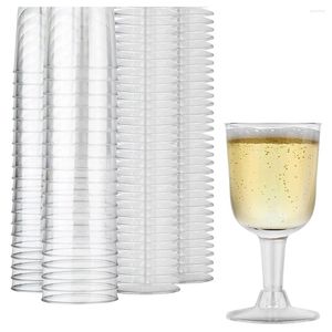 Storage Bags Clear Plastic Wine Glass Recyclable - Shatterproof Goblet Disposable & Reusable Cups For Champagne Dessert 40Pcs