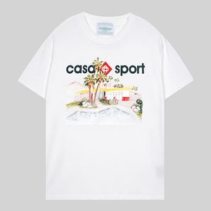 Casablanca Designer de verão Tropical Wind xia guo imprimiu camisetas masculinas de mangas curtas de mangas curtas