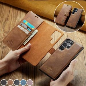 Wallets Magnetic Flip Leather Phone Case for Samsung Galaxy S23 Ultra S22 Plus S21 Fe S20 S10 S9 S8 S7 Edge Note 20 10 Wallet Card Cover